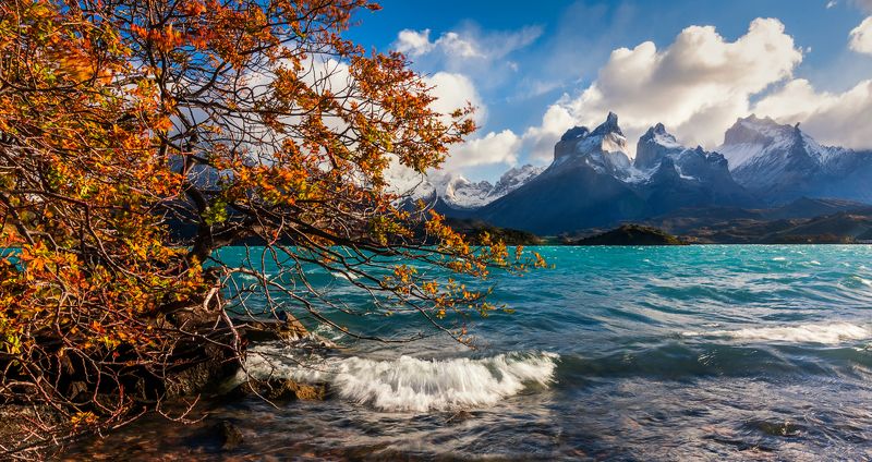 патагония, горы, рассвет, торрес дель пайне Бирюза фото превью