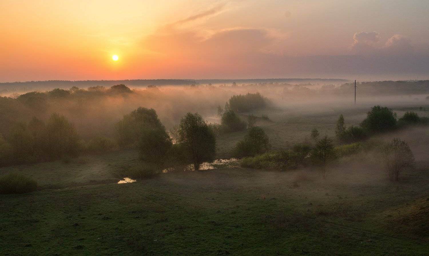 брянск, десна, хотылево, утро, рассвет, май,туман,алексей платонов, Платонов Алексей