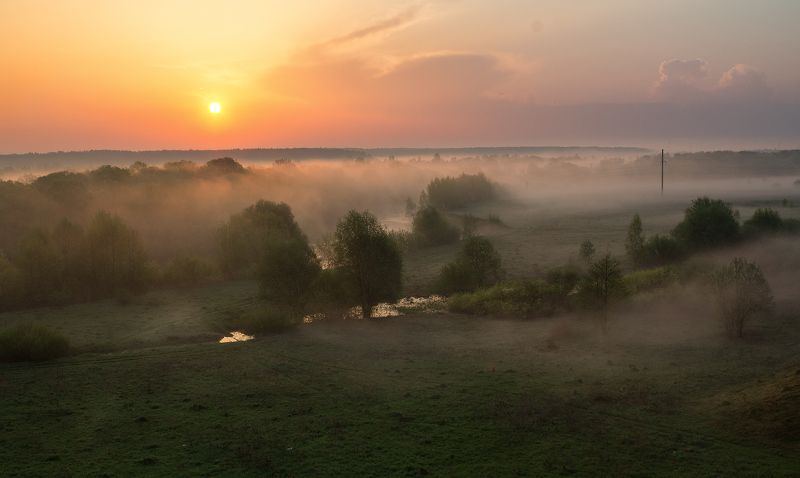 брянск, десна, хотылево, утро, рассвет, май,туман,алексей платонов Рассвет на Десне фото превью