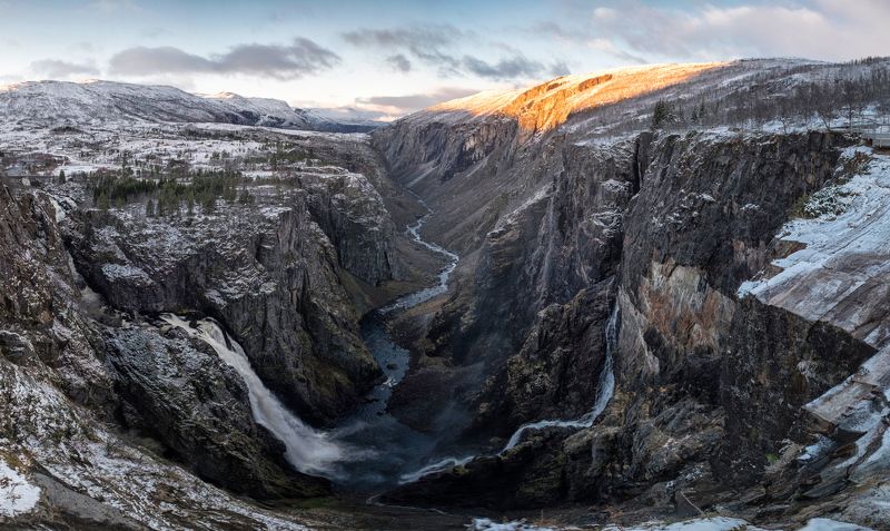 norway,canyon,sunrise,mountains,red N-rise2 фото превью