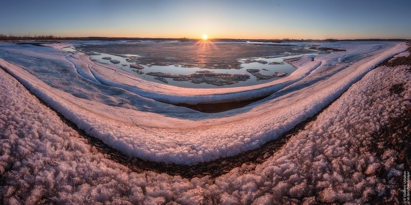 река, кама, заливы, весна, вода, лед, закат, солнце, березники, усолье, пермский край Весна на Камских заливах фото превью