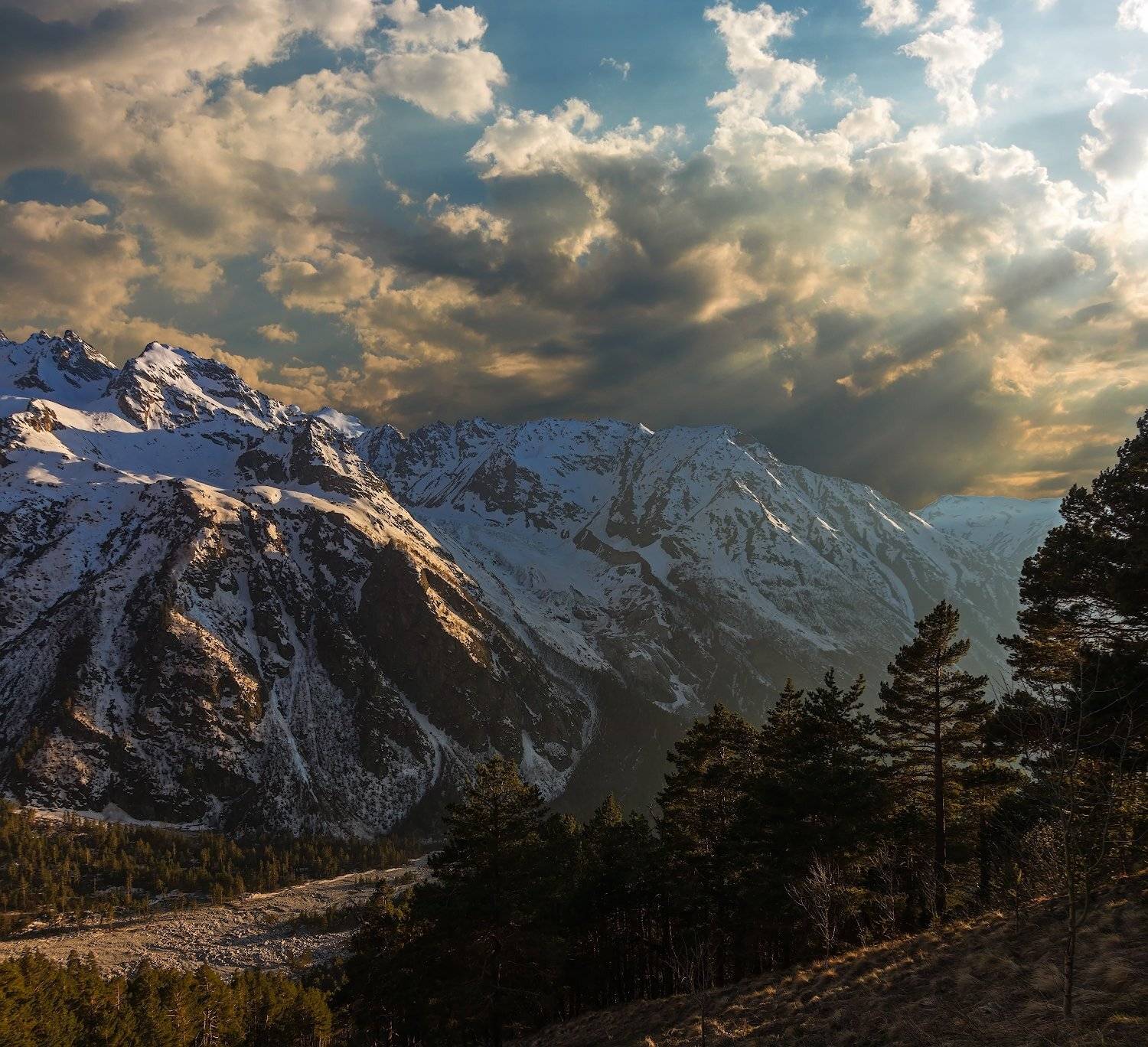 горы, закат, кавказ, Эстелла