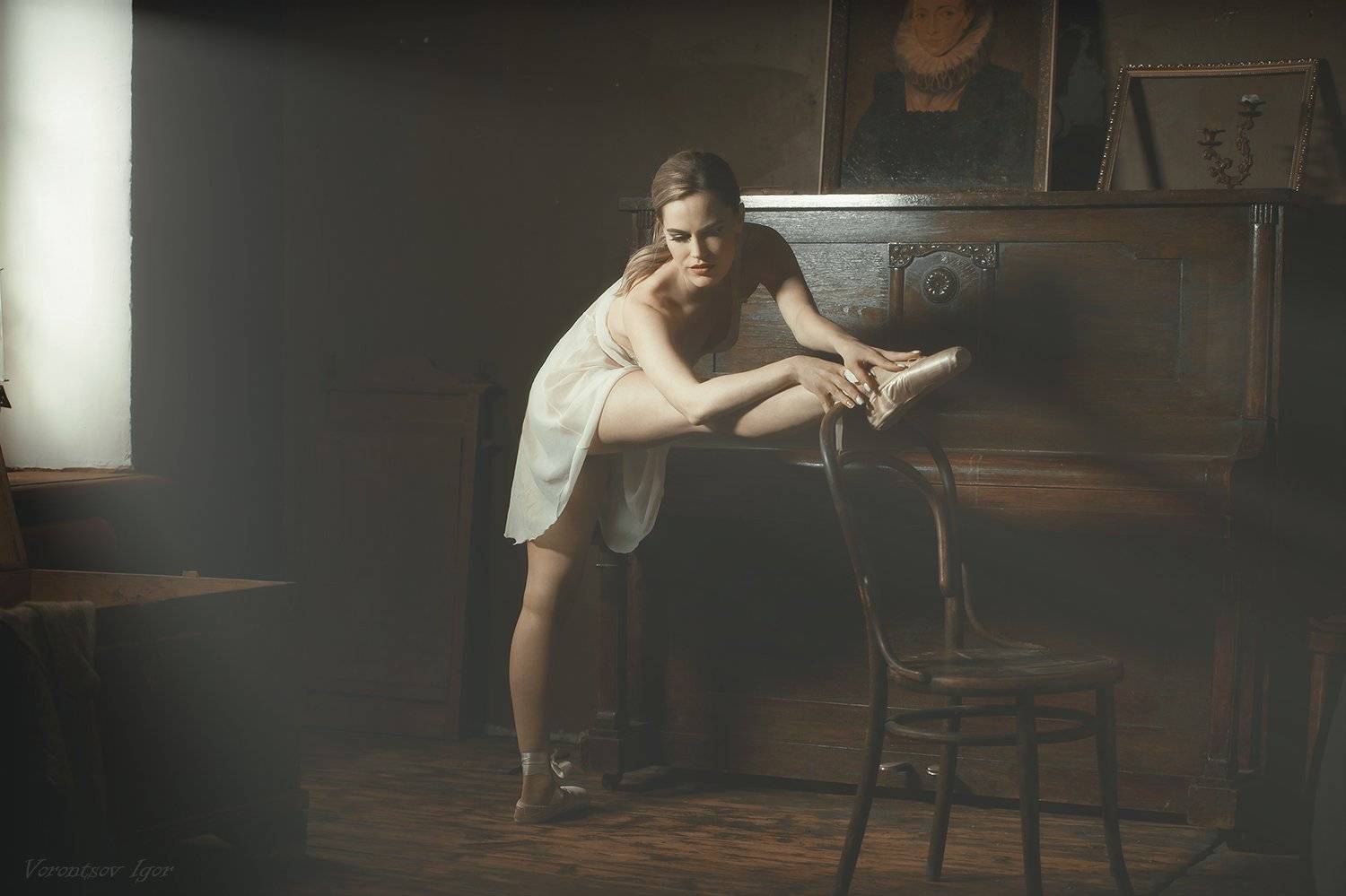 девушка, балет, танец, балерина, винтаж, пуанты, фортепиано, Воронцов Игорь