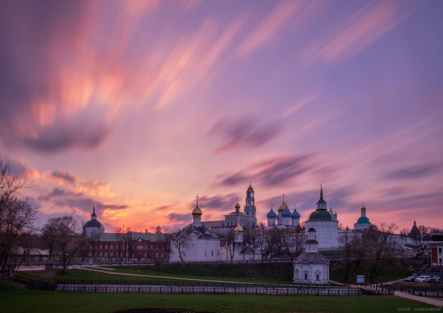 лавра,пейзаж,архитектура,собор,цекровь,закат,длинная выдержка,сергиев посад,подмосковье,, Горшков Игорь