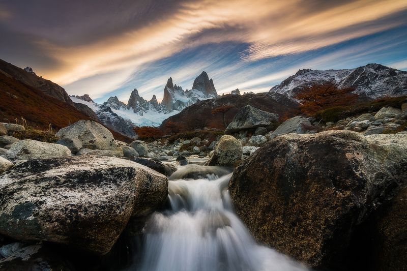 патагония, горы, закат, аргентина Небеса фото превью