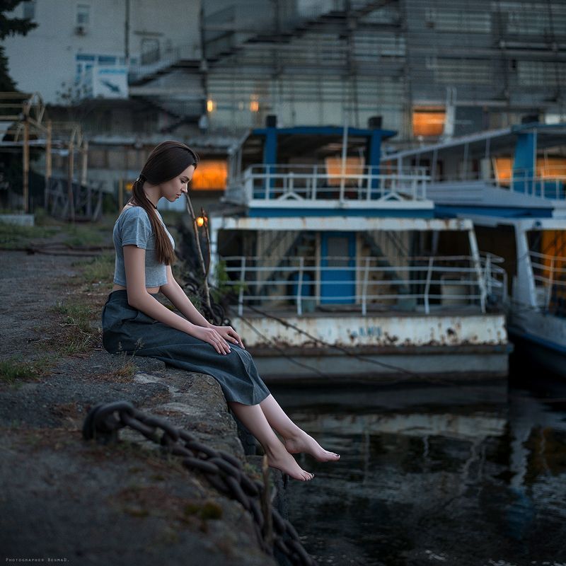 portrait, beauty, beautiful, model, girl, pretty, color, eyes, art, photo, nikon, conceptual, 50mm, dantar90, begmad, портрет, глаза, красивая, взгляд Вечер в рыбацком посёлке фото превью