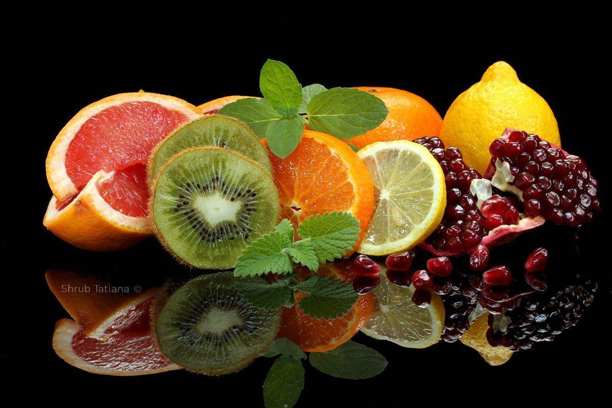 фрукты, цитрусовые, гранат, киви, мята,, Шруб (Беляева) Татьяна
