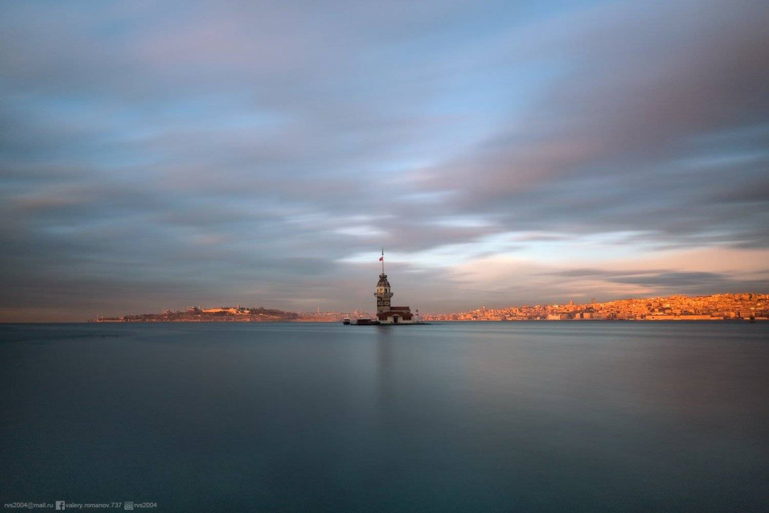 закат, восход, сумерки, драматический, рассвет, солнце, горизонт, небо, рассвет, закат, девичья башня, башня, Стамбул, индейка, море, городской пейзаж, город, вода, Европа, Азия, синий, оранжевый, Валерий Романов