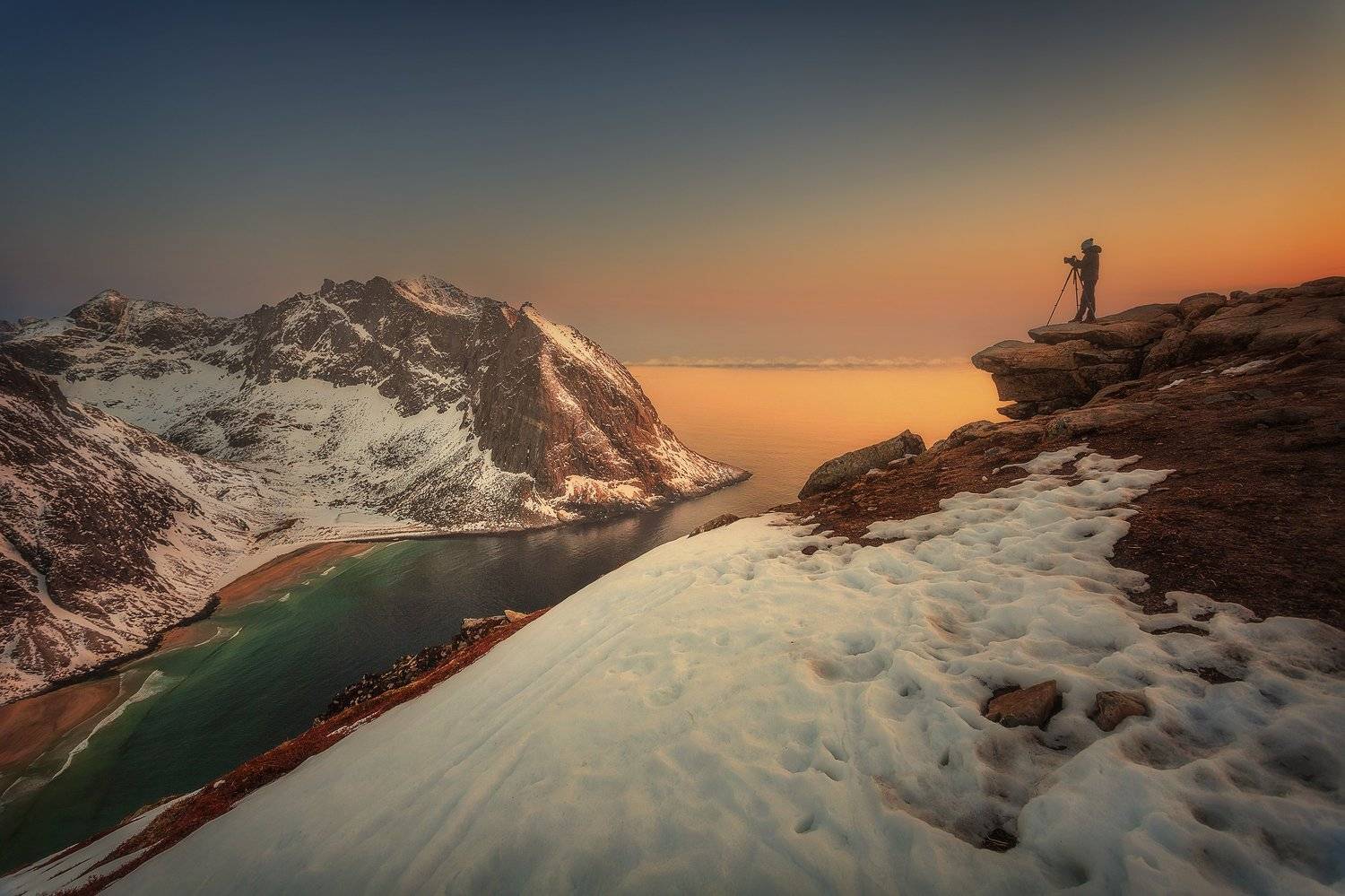 Ryten, Norway, Lofoten, beach, sunset, sunrise, long exposure, mountains, sea, clouds, stones,, Patrycja Towarek