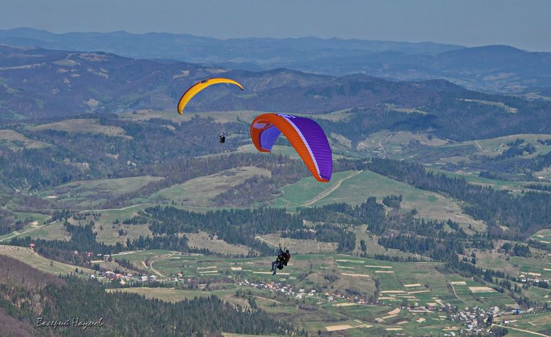 горный хребет боржава, весна, апрель, параплан, полёты Полёты не во сне фото превью