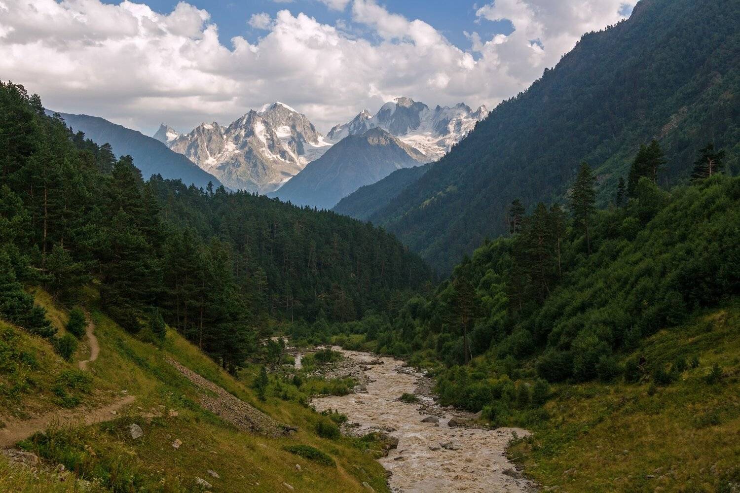 горы, река, кавказ, Эстелла