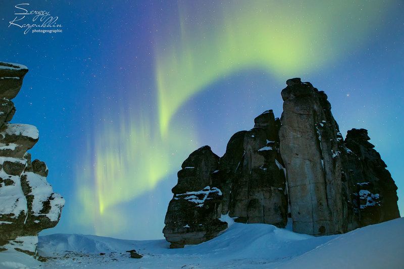 якутия, улахан-сис, северное сияние Высокое напряжение фото превью