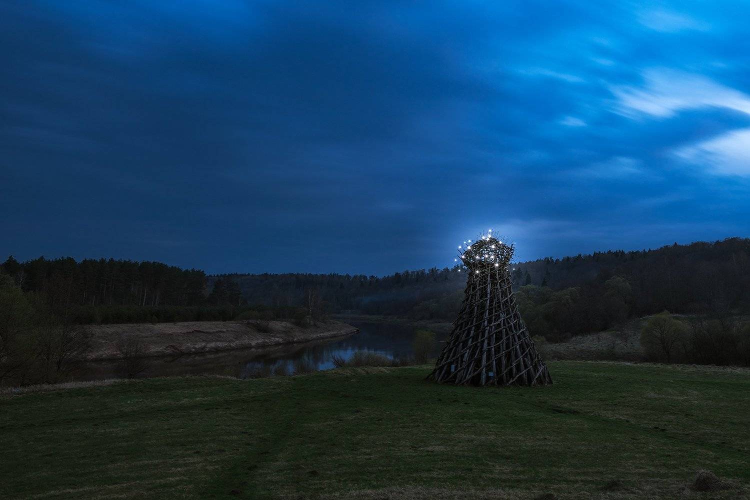 арт-парк, никола-ленивец, маяк, искусство, арт объект, ночь, Алексей Юницын