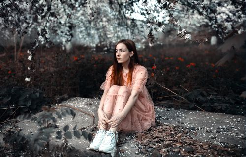 в саду