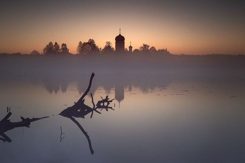 Введенское, рассвет, озеро, туман Рассвет в Введенском фото превью