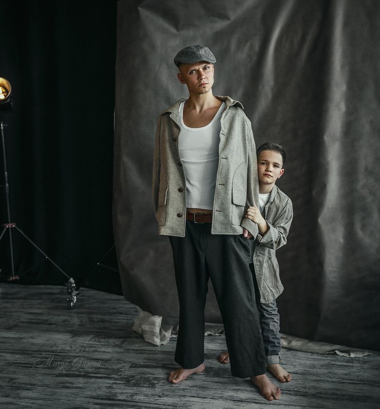 отец, сын, father, son, retro, Margarita Guseva, Маргарита Гусева, ретро, винтаж, Америка 30-х, кино, cinema, фотограф Тула, фотограф в Туле, фотостудия, постановочная фотография Отец фото превью