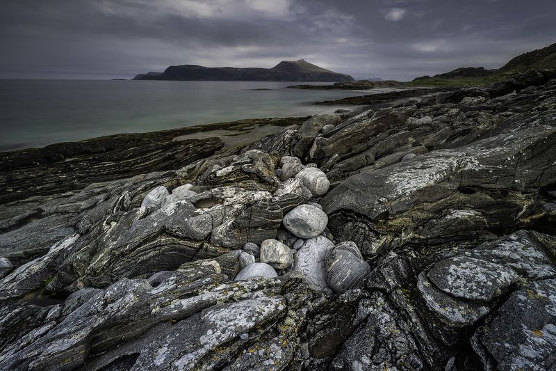 stones, rocks, beach, norway, landscape, colours, forms, structures On the beach фото превью