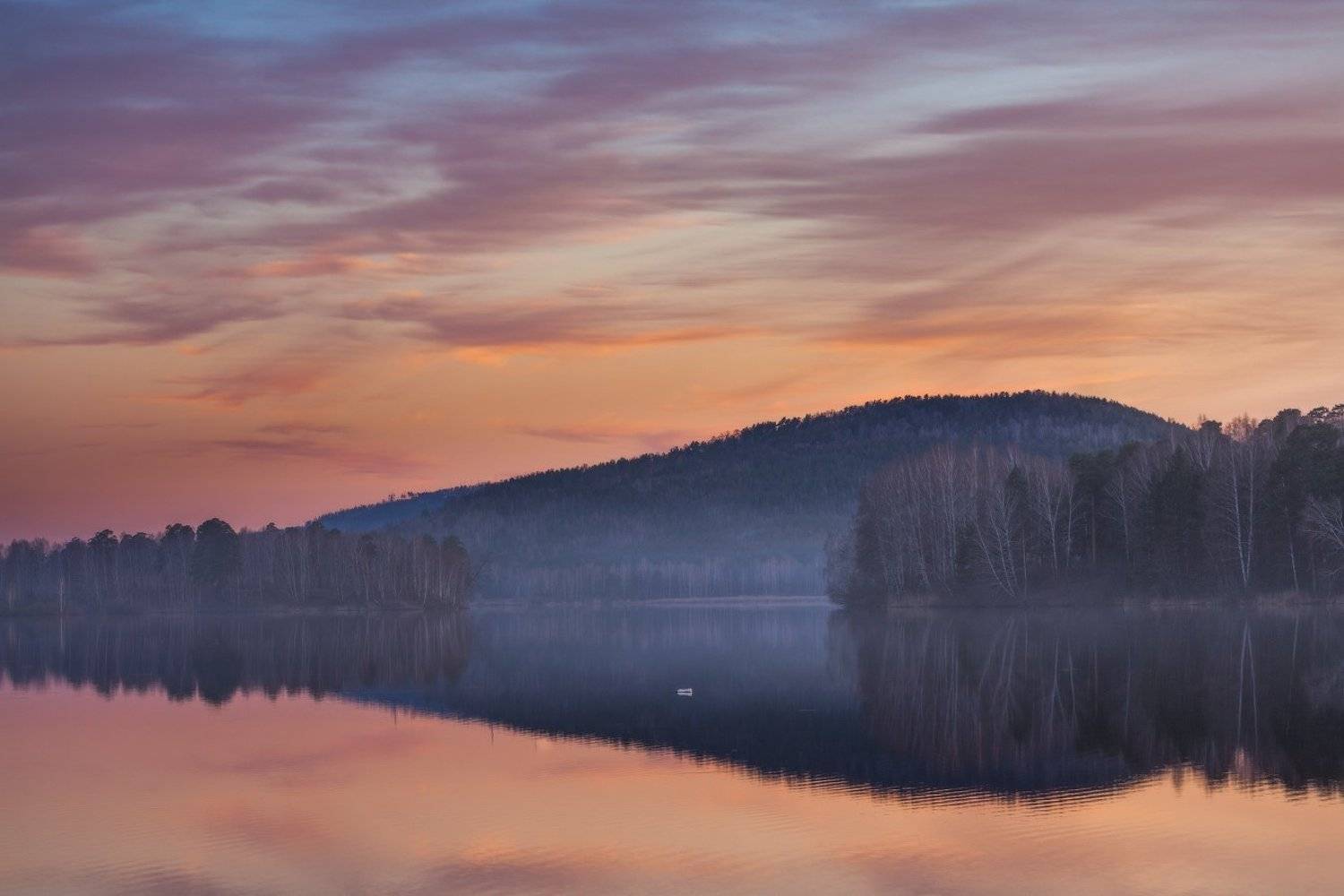 миасс, закат, пруд, дым, Михаил Трахтенберг
