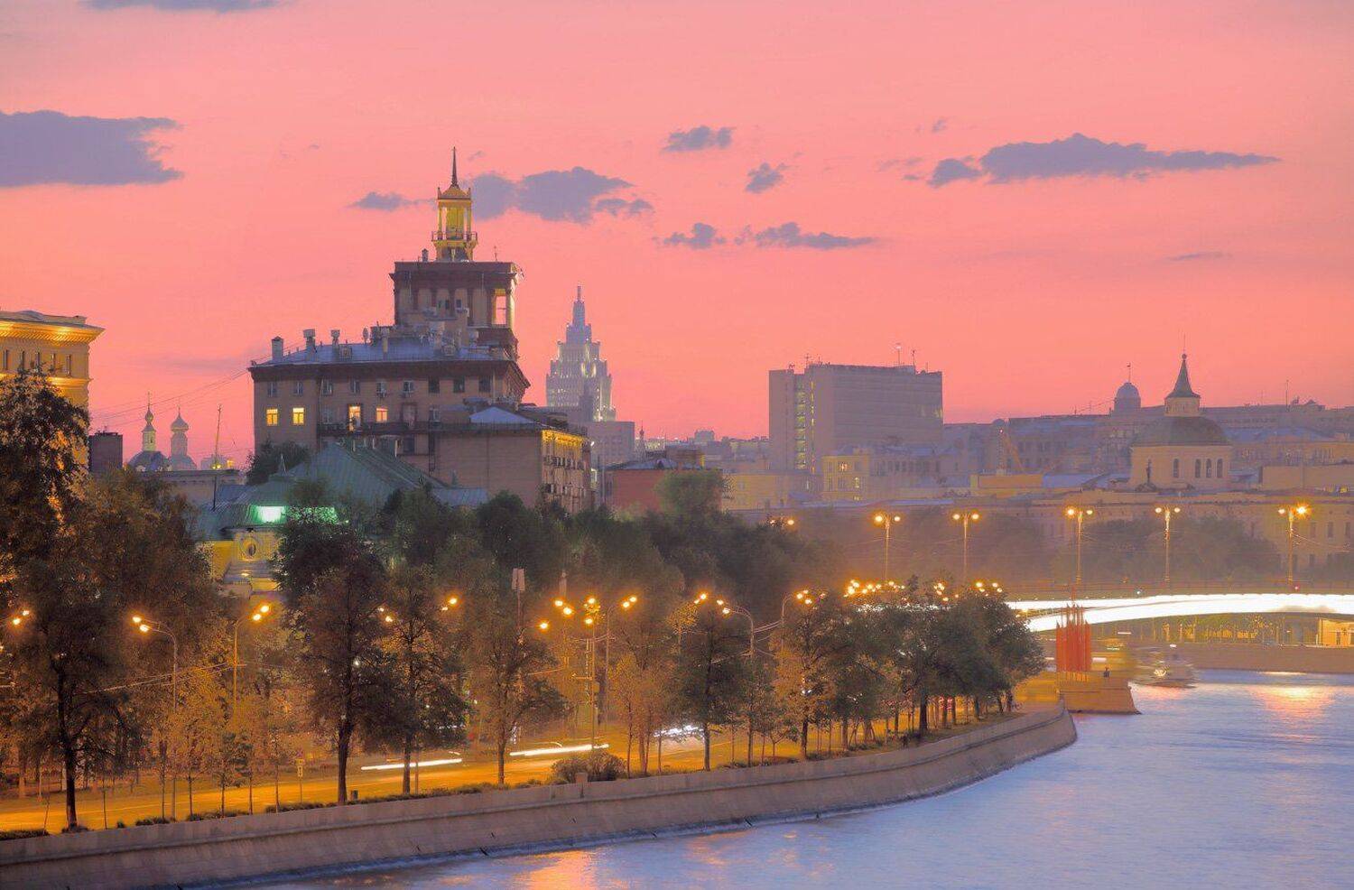 москва, вечер, река, закат, Виктор Климкин