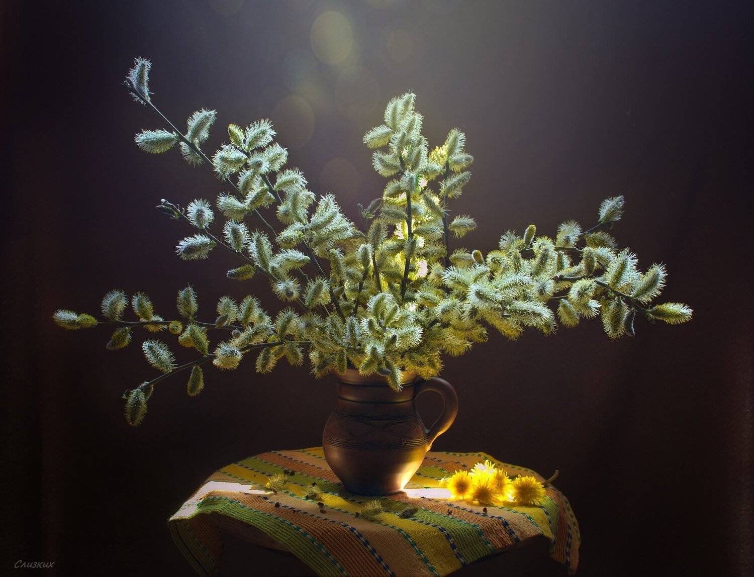 верба, луч,солнце,свет,ваза,весна почки, Инаида