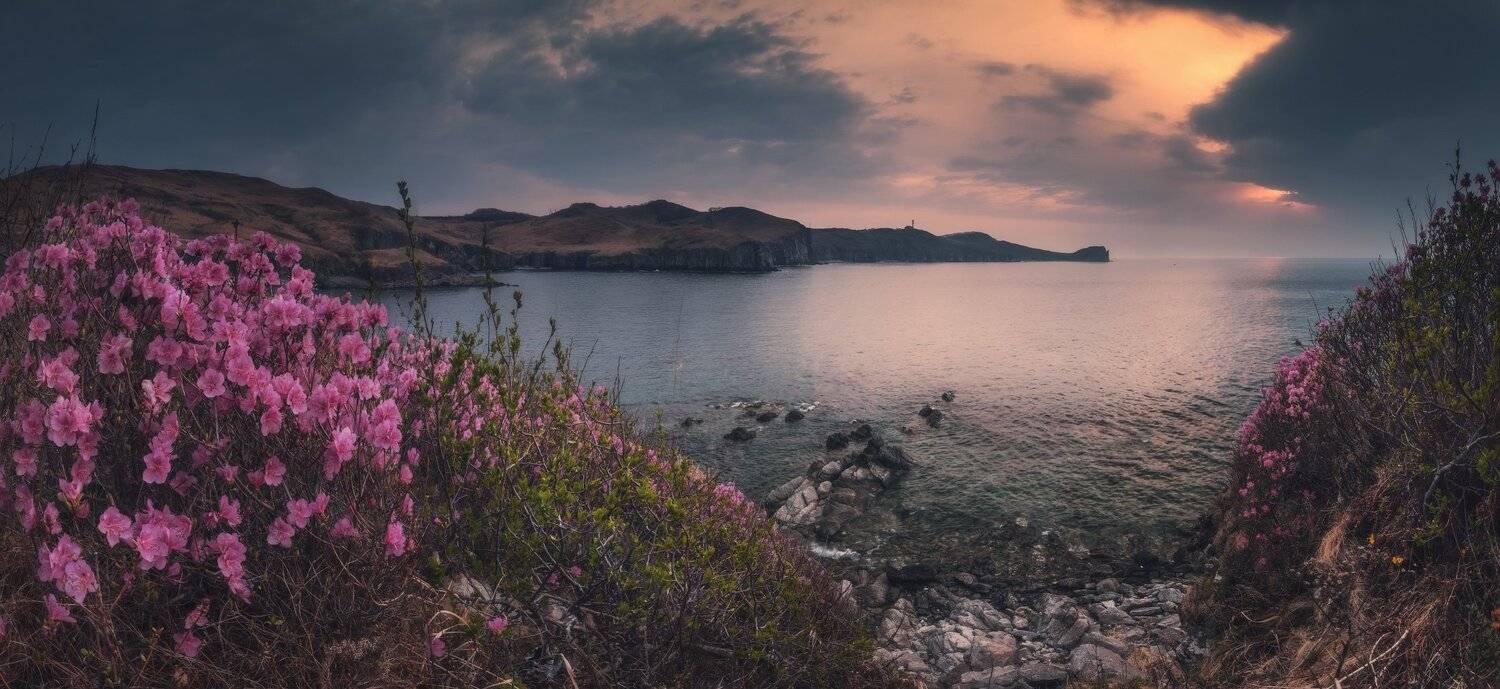 панорама, море, скалы, утро, Андрей Кровлин