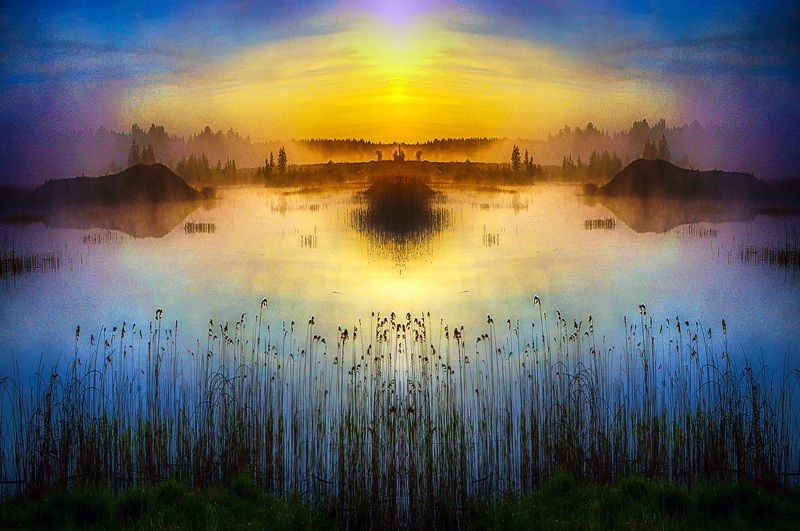 утро, туман, природа утро фото превью