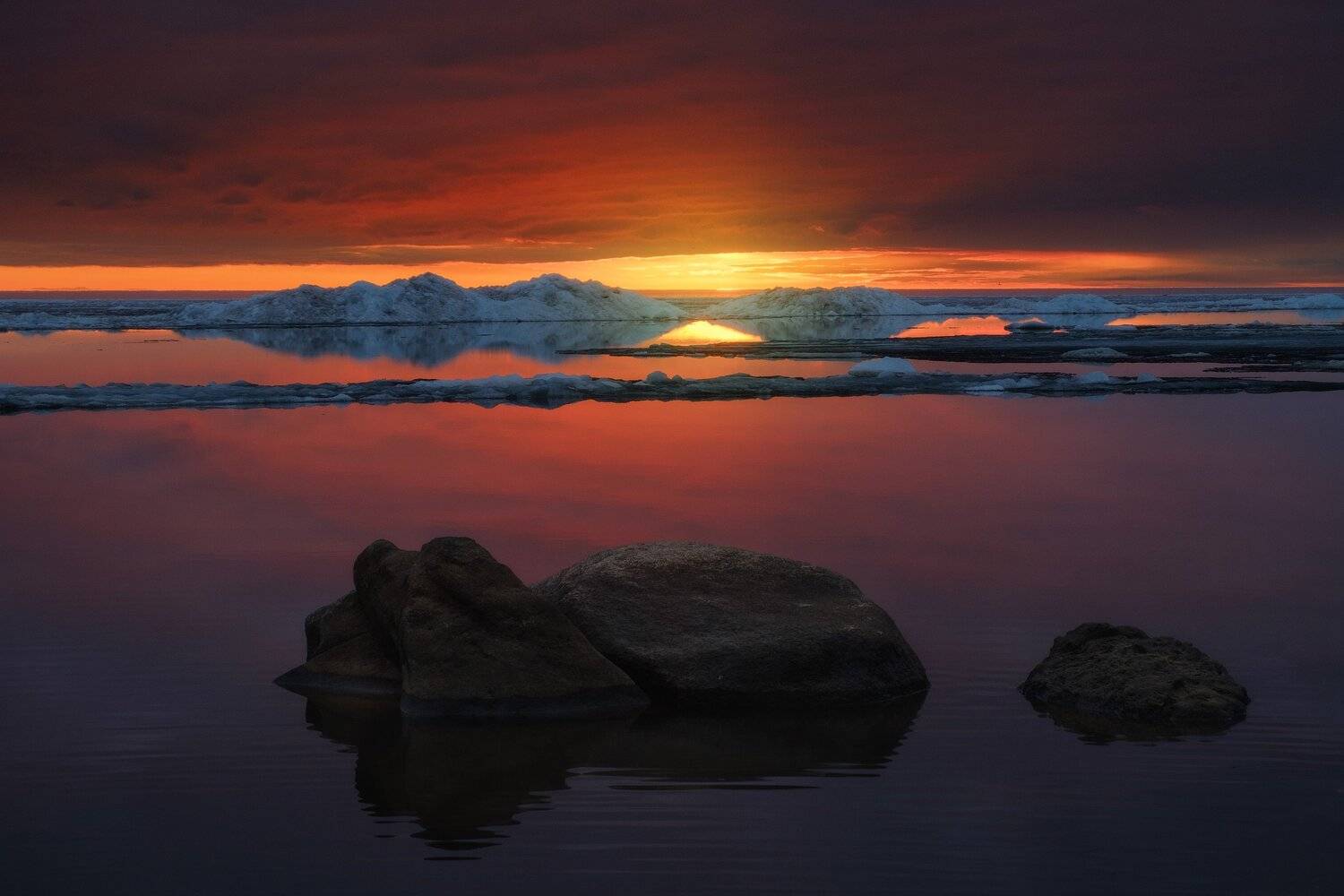 россия, ярославская область, рыбинское водохранилище, ледоход, лед, весна, озеро, закат, пейзаж, природа, Оборотов Алексей