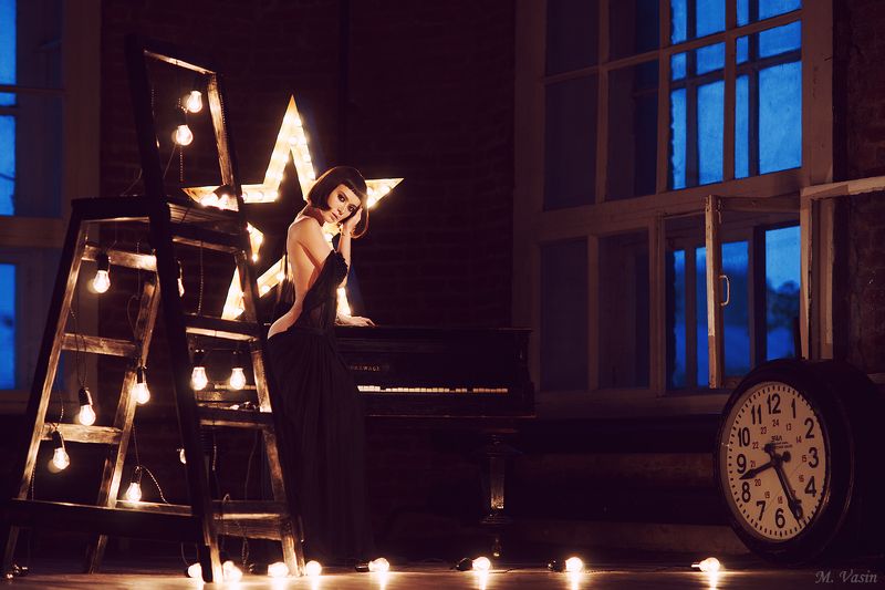 girl, model, sexy, nude, color, studio, light *** фото превью