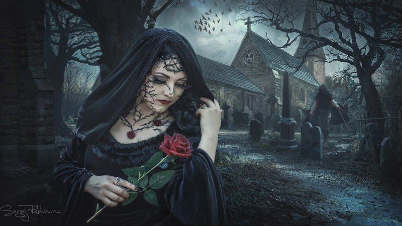 фэнтази, арт, роза, печаль *** фото превью