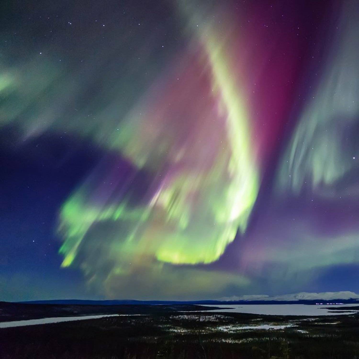 полярное,северное,сияние,ночь,зима,озеро,горы,, Матвеев Игорь
