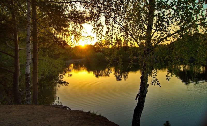 пейзаж,май,закат,солнце,водоём,весна,природа Майский закат... фото превью