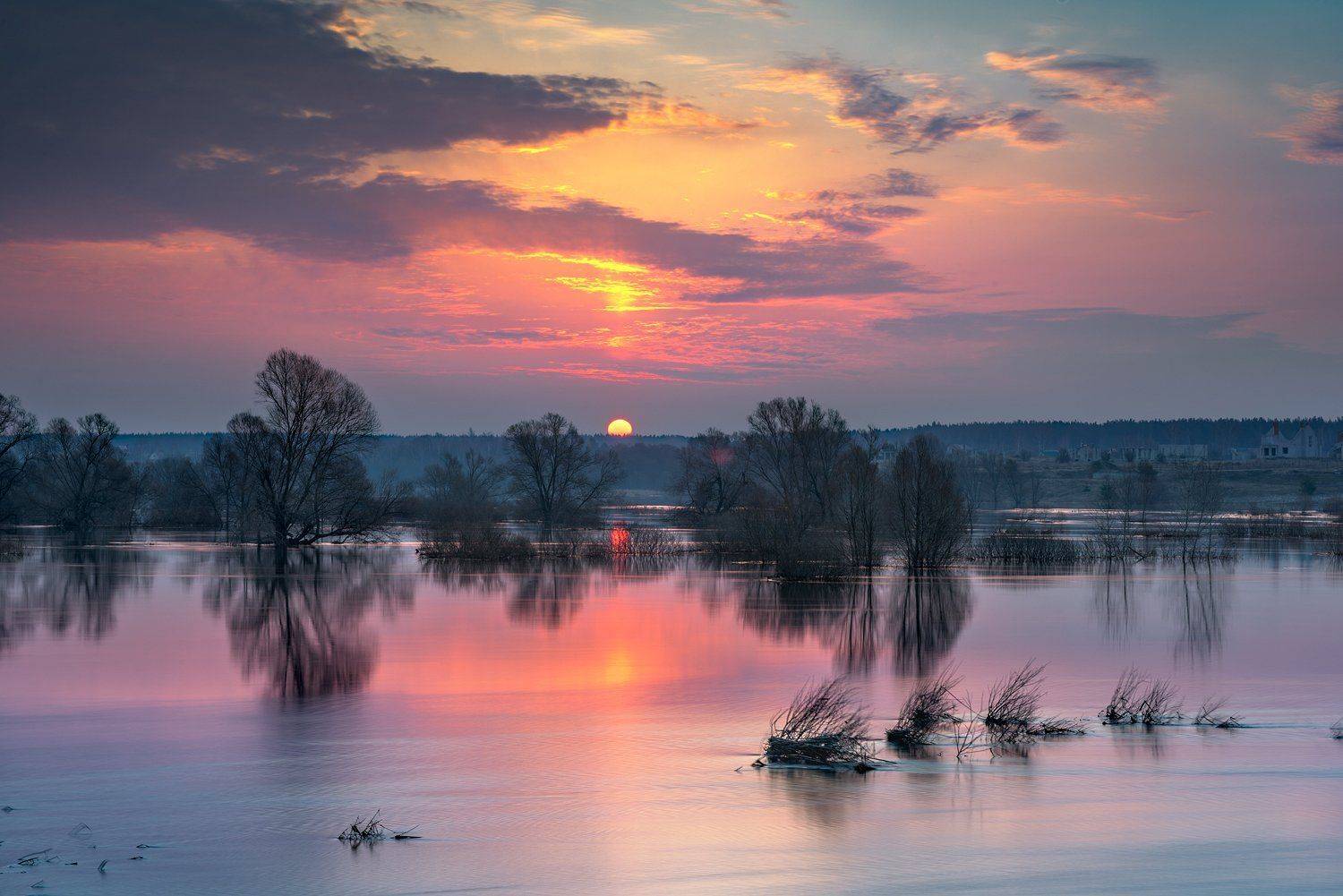 весна,паводок,половодье,рассвет, Андрей Cоколов