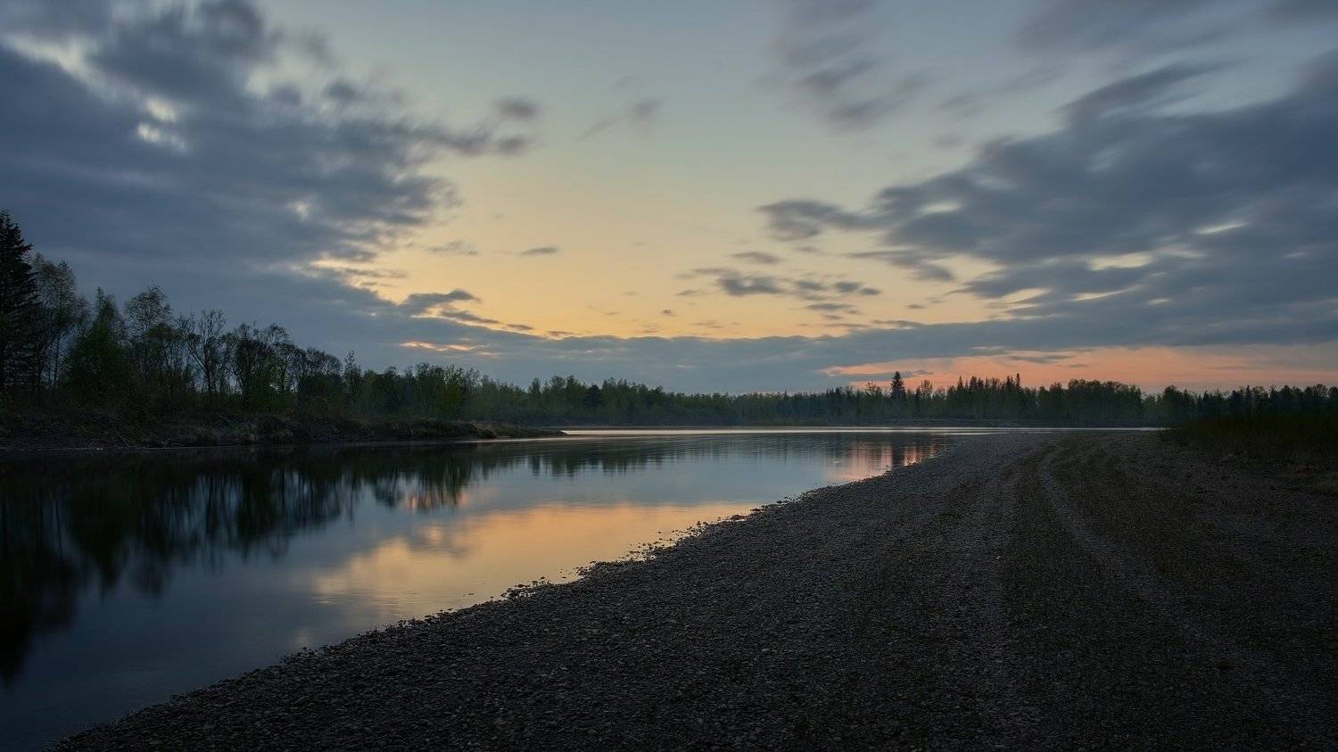 вечер,закат,берег реки, река Ока,весна,май, Сергей