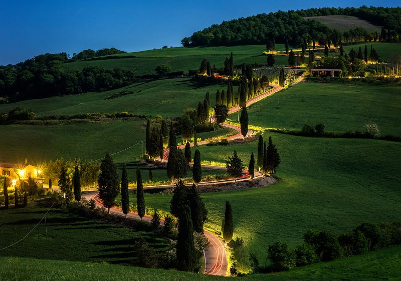 тоскана, италия Ночь в Тоскане фото превью