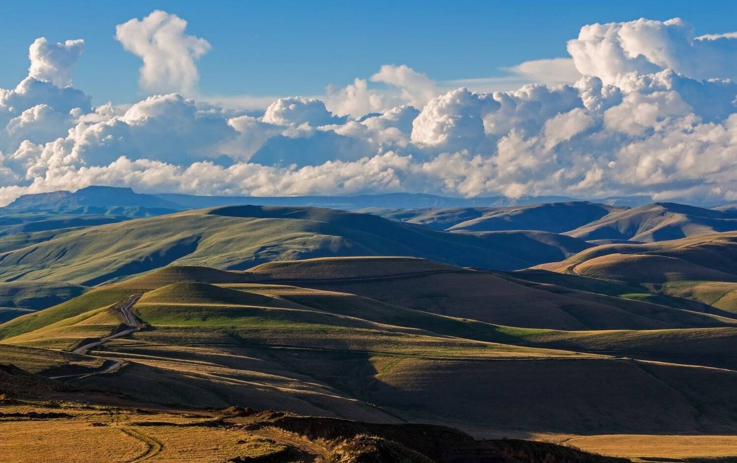 горы, дорога, облака, Эстелла