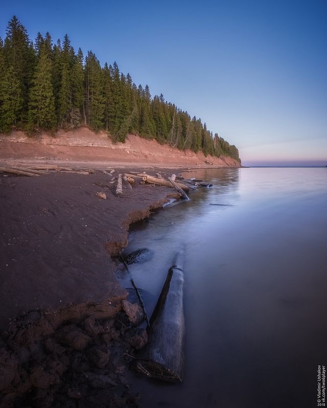 вечер, берег, залив, кондас, пешково, пермский край На берегу Кондасского залива фото превью