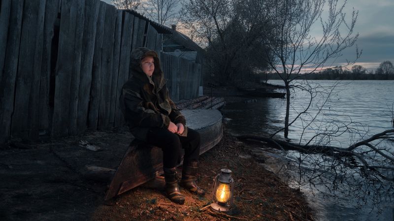 река,вечер,паводок, Вода прибывает. фото превью