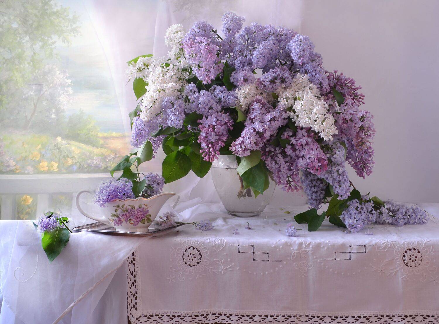 still life,натюрморт, цветы, фото натюрморт, фарфор, стекло, сирень, май, весна, Колова Валентина