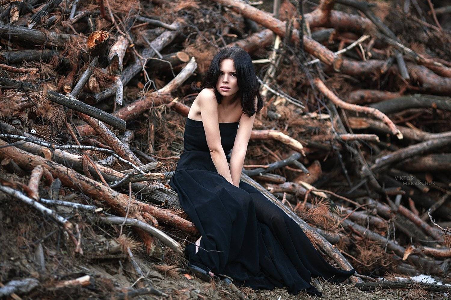 portrait, model, mood, emotions, forest, nature, female, Виктор Макарчук