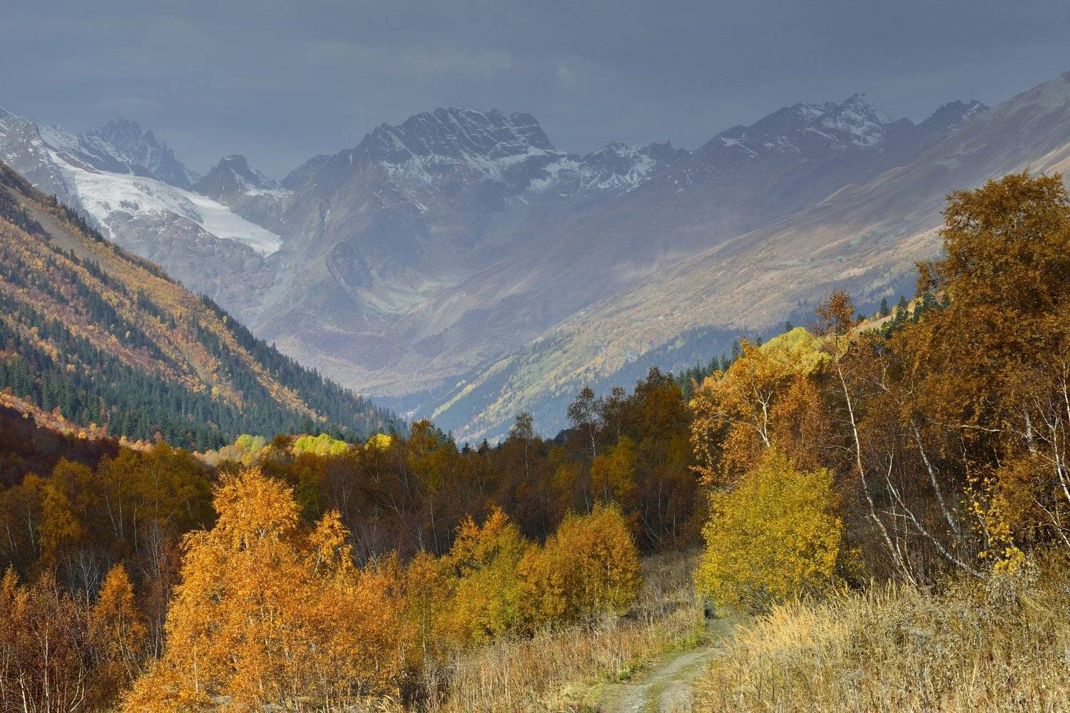 горы осень домбай, Александр Жарников