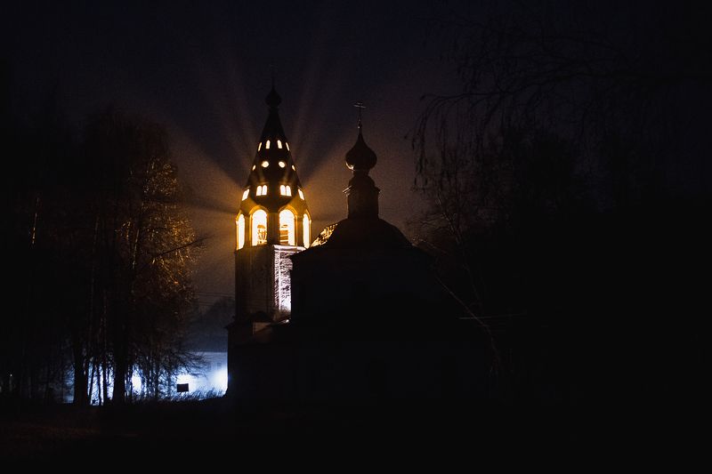 ночь, свет, туман, плёс, иваново, россия, пейзаж, fujifilm, xtrance, landscape, night, fog Плёс фото превью