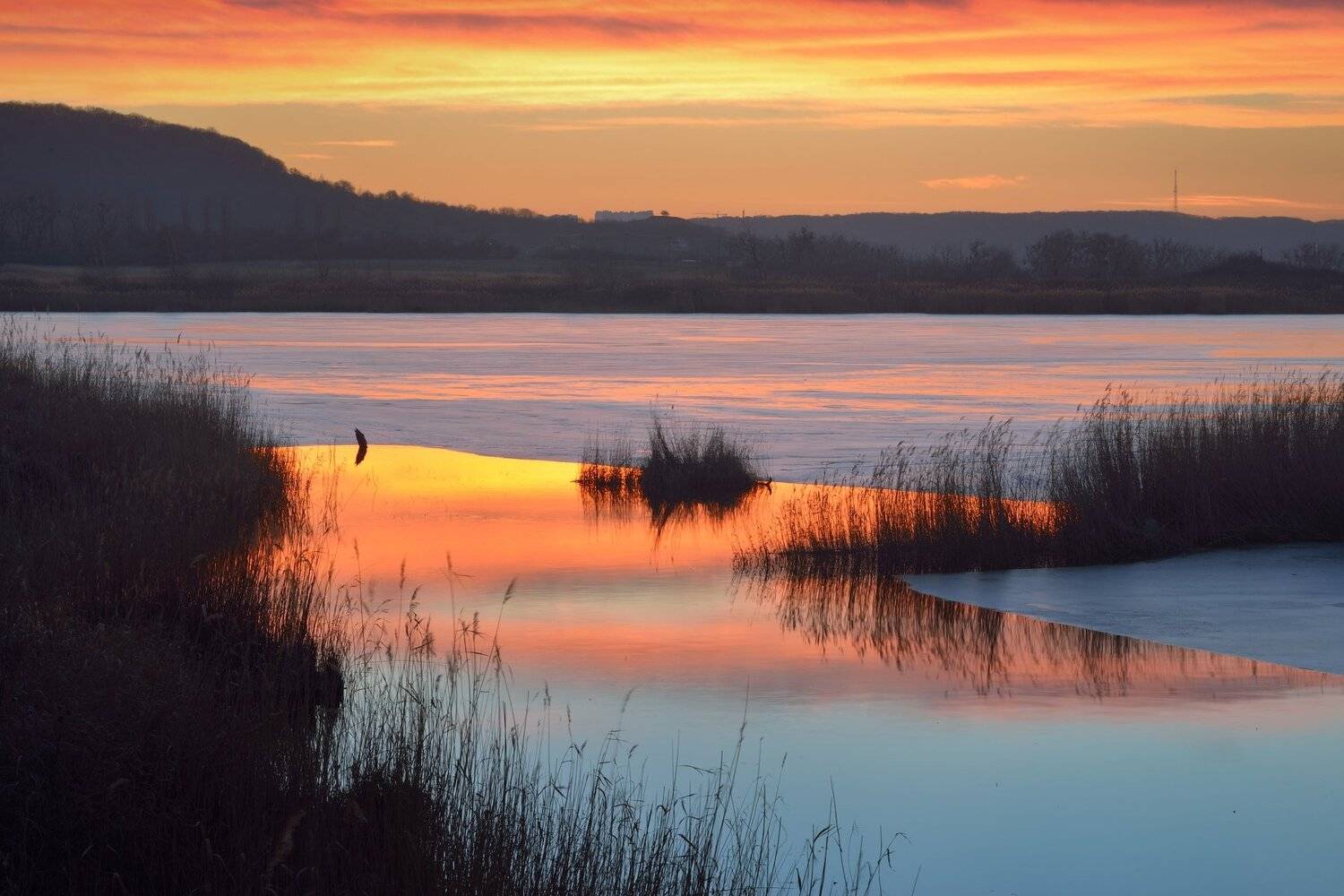 зима озеро рассвет, Александр Жарников