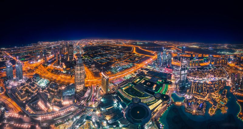 дубай, оаэ, эмираты, город, архитектура, небоскребы, ночь, dubai, uae, cityscape, architecture Ночной Дубай фото превью