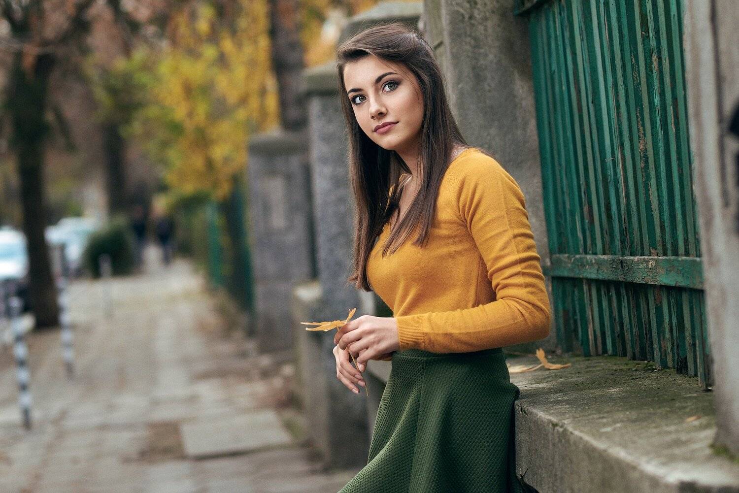 портрет, девочка, осень, Александър Киричев