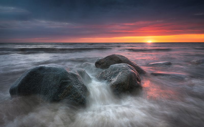 шторм пейзаж закат море латвия рига Шторм фото превью