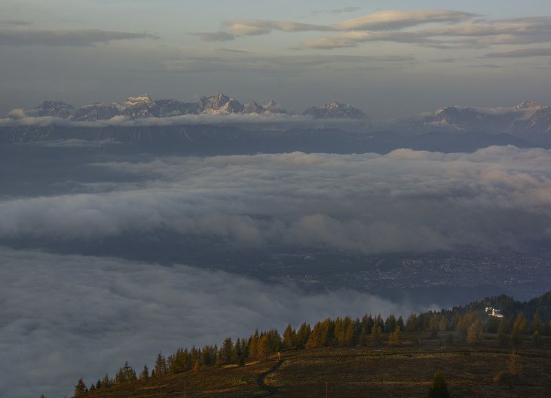 рассвет, горы, облака, Австрия На краю мира фото превью
