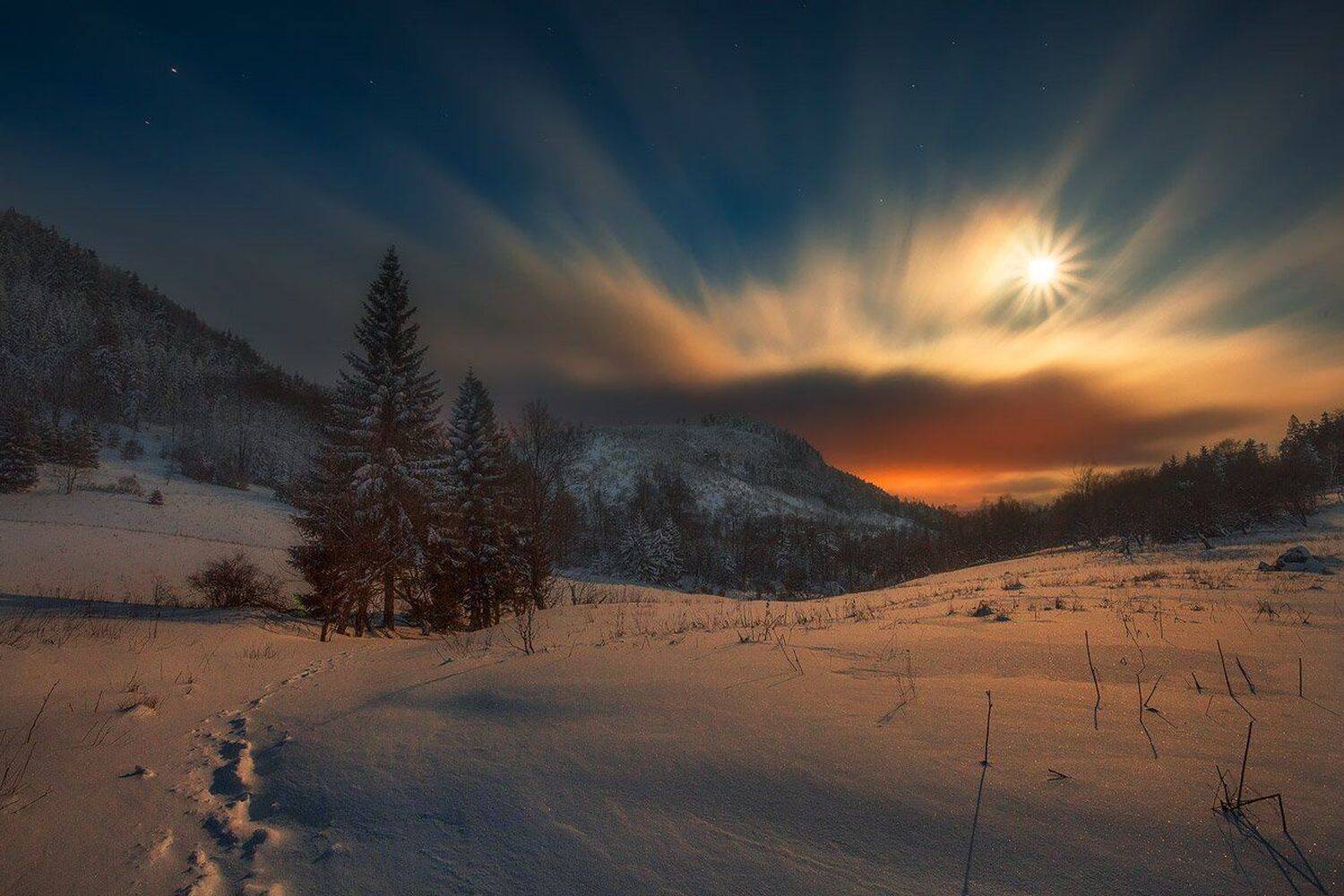 landscape,canon,winter,night,moon, Iza i Darek Mitręga