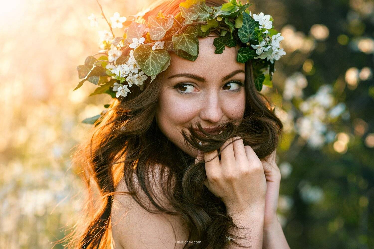 портрет, девочка, весна, Александър Киричев