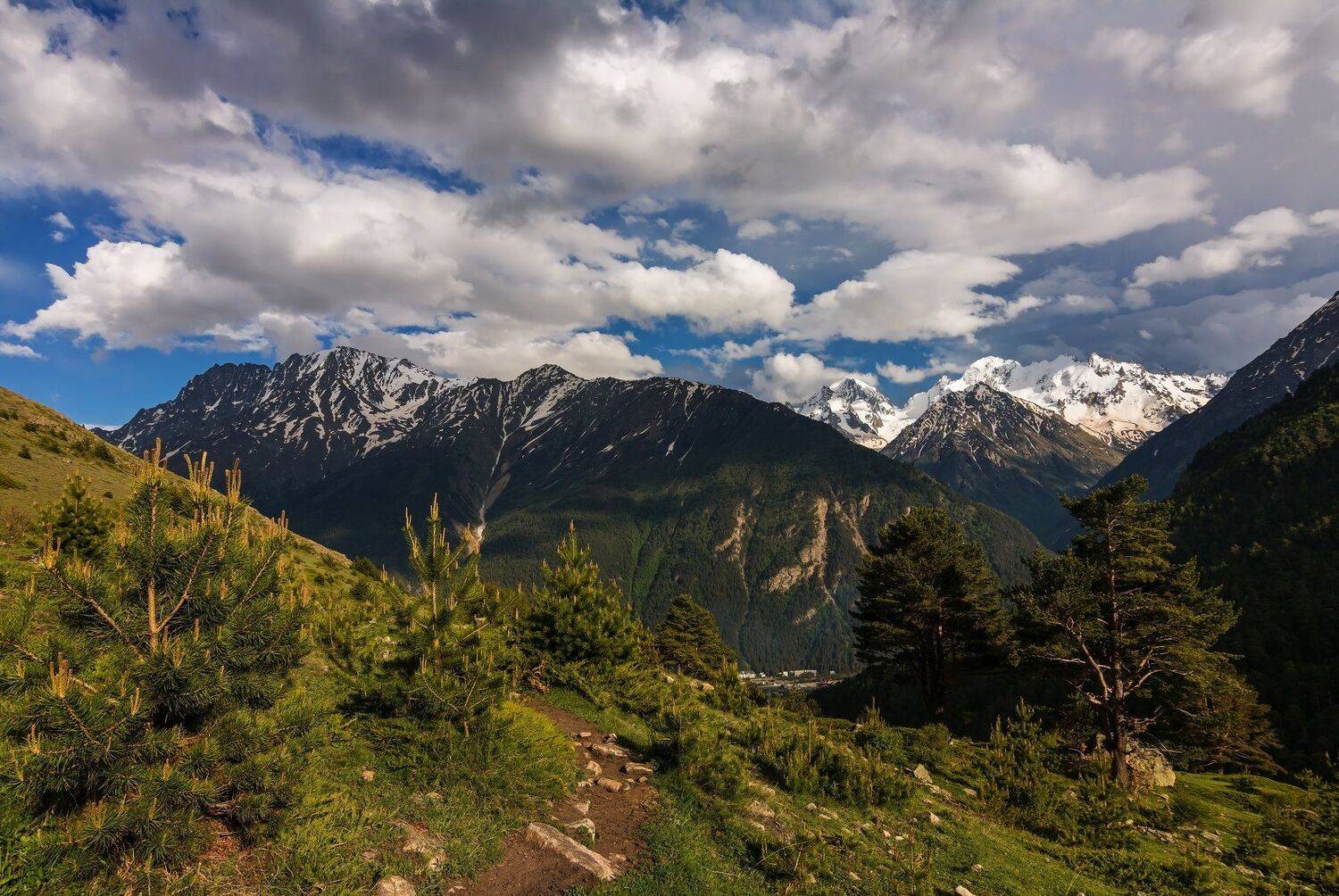 горы, облака, кавказ, Эстелла