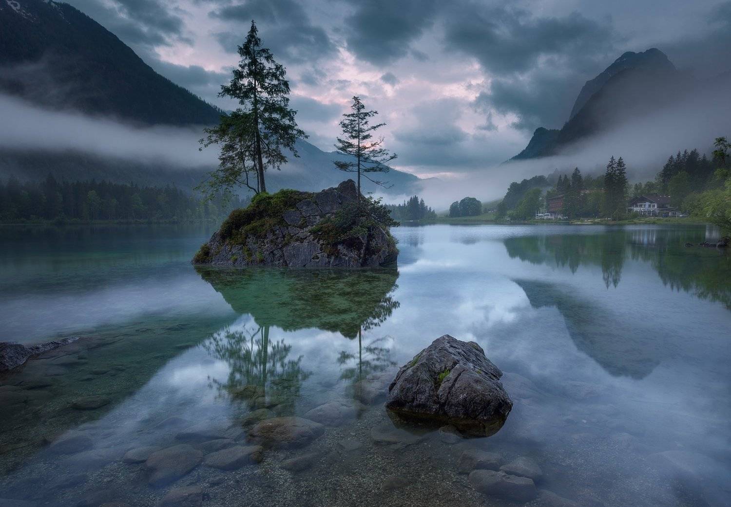 Хинтерзее, Бавария, Германия, озеро, рассвет, Павел Попов